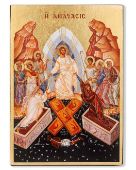 Ikone 19,5 x 26,5 cm - Auferstehung Christi, Siebdruckikone