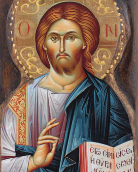 Ikone Christus Pantokrator 30 x 10 x 3 cm