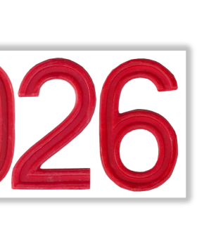 Preview: Jahreszahl 2025 rot für Osterkerze, 3,5 cm hoch