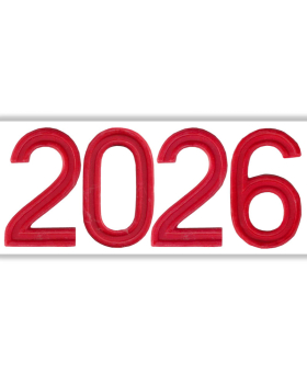 Jahreszahl 2025 rot für Osterkerze, 3,5 cm hoch