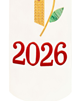 Jahreszahl 2025 rot für Osterkerze, 2 cm hoch