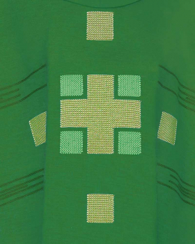 Kasel grün mit goldfarbigem Kreuz, Innenstola