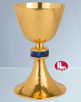 Kelch klassisch, vergoldet, gehämmert, 19cm hoch