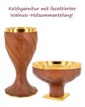 Hostienschale mit Holzummantelung ca. 10 cm hoch