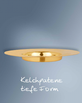 Kelchpatene Messing IHS vergoldet 14,5 cm Ø