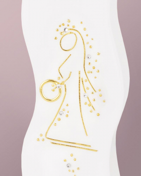 2 Hochzeitskerzen Braut & Bräutigam gold in Wellen