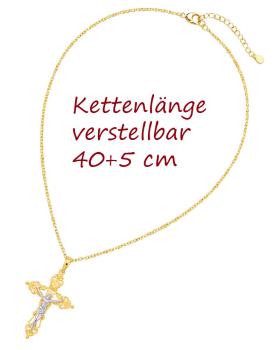 Preview: Kruzifixanhänger 925 Sterling Silber vergoldet mit Korpus