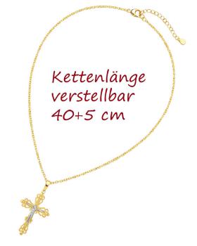 Preview: Kruzifixanhänger 925 Silber 25 x 35 mm vergoldet mit Korpus