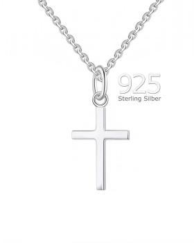 Kreuzanhänger 9x13 mm 925 Sterling Silber mit Kette