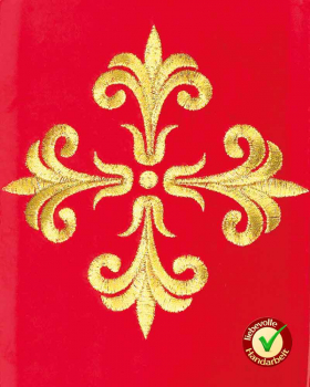 Nikolaus- Rauchmantel rot/gold mit Stola, barockes Design