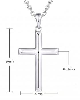 Kreuzanhänger 20 x 30 mm Sterling Silber mit Kette 40 + 5 cm