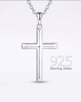 Preview: Kreuzanhänger 20 x 30 mm Sterling Silber mit Kette 40 + 5 cm