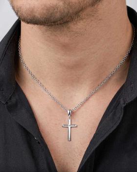 Preview: Kreuzanhänger 20 x 30 mm Sterling Silber mit Kette 40 + 5 cm