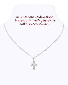 Kreuz Anhänger Silber geschwungen 11 x 15 mm