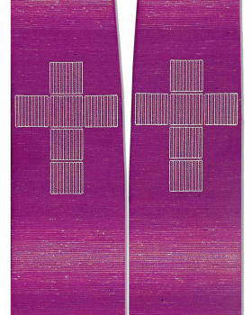 Stola violett mit einem Kreuz 140 cm lang