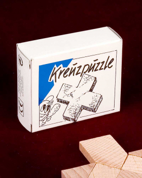 Kreuzpuzzle aus Naturholz