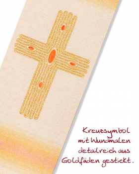 Diakonstola weiß mit Kreuz