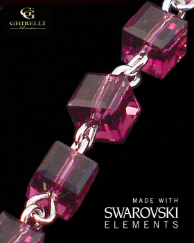 Ghirelli Rosenkranz aus Swarovski-Kristall violett gefärbt