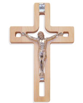 Holzkreuz durchbrochen, 16 x 25 cm m. Christuskorpus