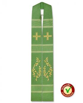 Langstola Grün mit Kreuz und gesticktem