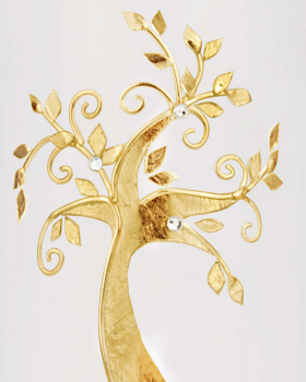 Hochzeitskerze Lebensbaum mit Ringsymbol, 265/70 mm
