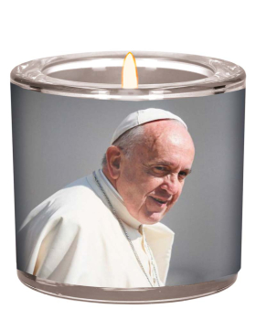 Glaswindlicht 6 cm, "Trauer - Papst Franziskus"