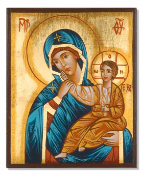 Ikone "Maria mit Kind", handgemalt, 18 x 22 cm