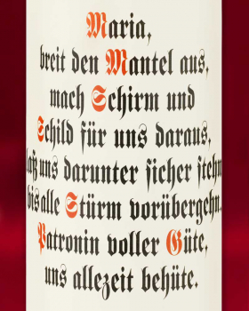 Kerze 165x50 mm Aufdruck "Maria, breit den Mantel aus"