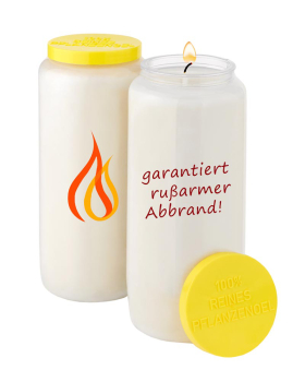 20 Ewiglichtölkerzen weiß 7 Tage Brenner Pflanzenöl