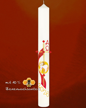 Osterkerze Lamm 800 x 80 mm Goldkreuz & Nägel