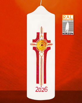 Preview: Osterkerze mit goldenem Unendlichkeitssymbol, 225/70 mm