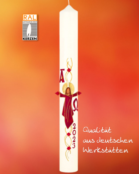 Osterkerze 600 x 70 mm auferstandener Christus