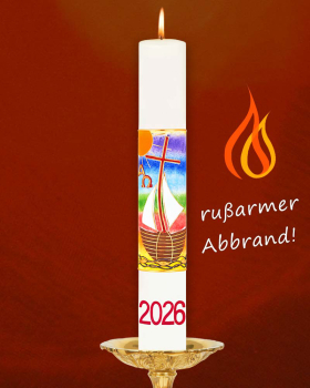 Preview: Osterkerze 800 x 80 mm, Schiff, A+O, ohne Nägel