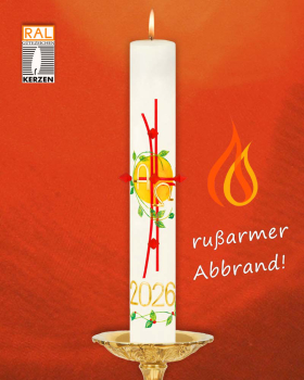 Preview: Osterkerze "Rankenkreuz"  mit Nägeln 800 x 80 mm