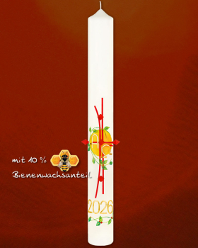 Osterkerze "Rankenkreuz"  mit Nägeln 800 x 80 mm