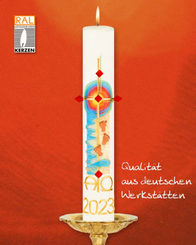 Osterkerze 1000 x 90 mm "Spuren im Sand" 2022