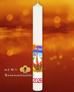 Preview: Osterkerze 800 x 80 mm, Schiff, A+O, ohne Nägel