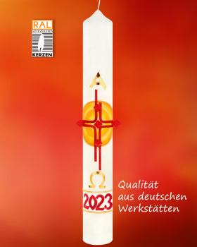 Osterkerze 600 x 70  mm "Ostersonne" mit Nägeln