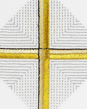 Kelchgarnitur Baumwolle/Leinen 4-Teilig Kreuz gestickt