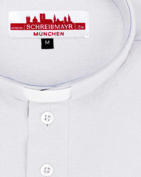 Priesterpolo Baumwolle weiss Halbarm Gr. M - 4XL