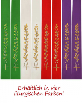 Stola "Lebensbaum" 140 cm im Faconschnitt rot