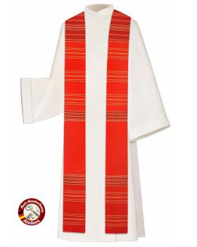 Stola Rot Streifeneinwebe mit Japangold 150 cm lang