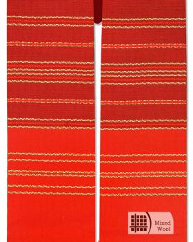 Preview: Stola Rot Streifeneinwebe mit Japangold 150 cm lang