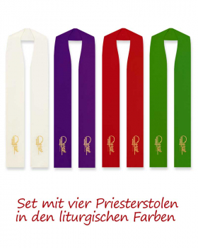 4 Priesterstolen mit Trauben und Ähren 130 cm