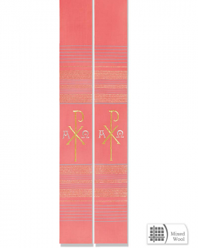 Stola Pax und A+O, rosa mit Streifeneinwebe