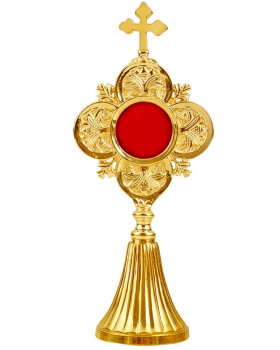 Reliquiar Kreuz vergoldet 22 cm hoch