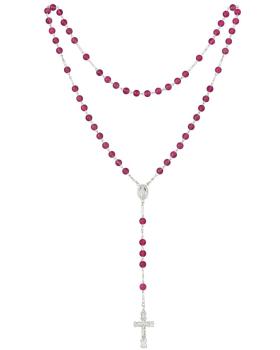 Rosenkranz Achat Fuchsia 6 mm Ø Perlen im Etui