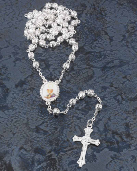 Rosenkranz versilbert filigrane Kugeln 6 mm Ø