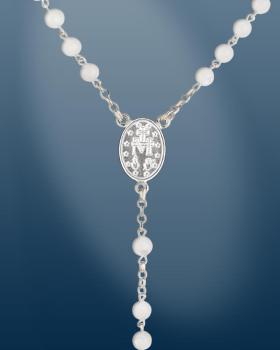 Preview: Rosenkranz Perlmutt 4 mm Ø Perlen im Geschenketui
