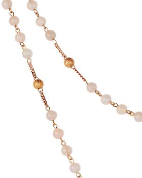 Rosenkranz  rose gold mit Rosenquarz 48 cm lang